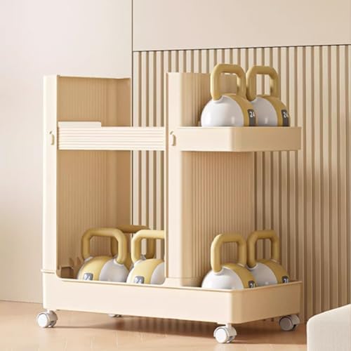 Yoga Mat Storage Basket, Home Yoga Mat Gym Storage Racks, Folding Yoga Mat Organizer with Wheels, Workout Equipment Corner Storage for Foam Roller,Yoga Strap,Resistance Bands