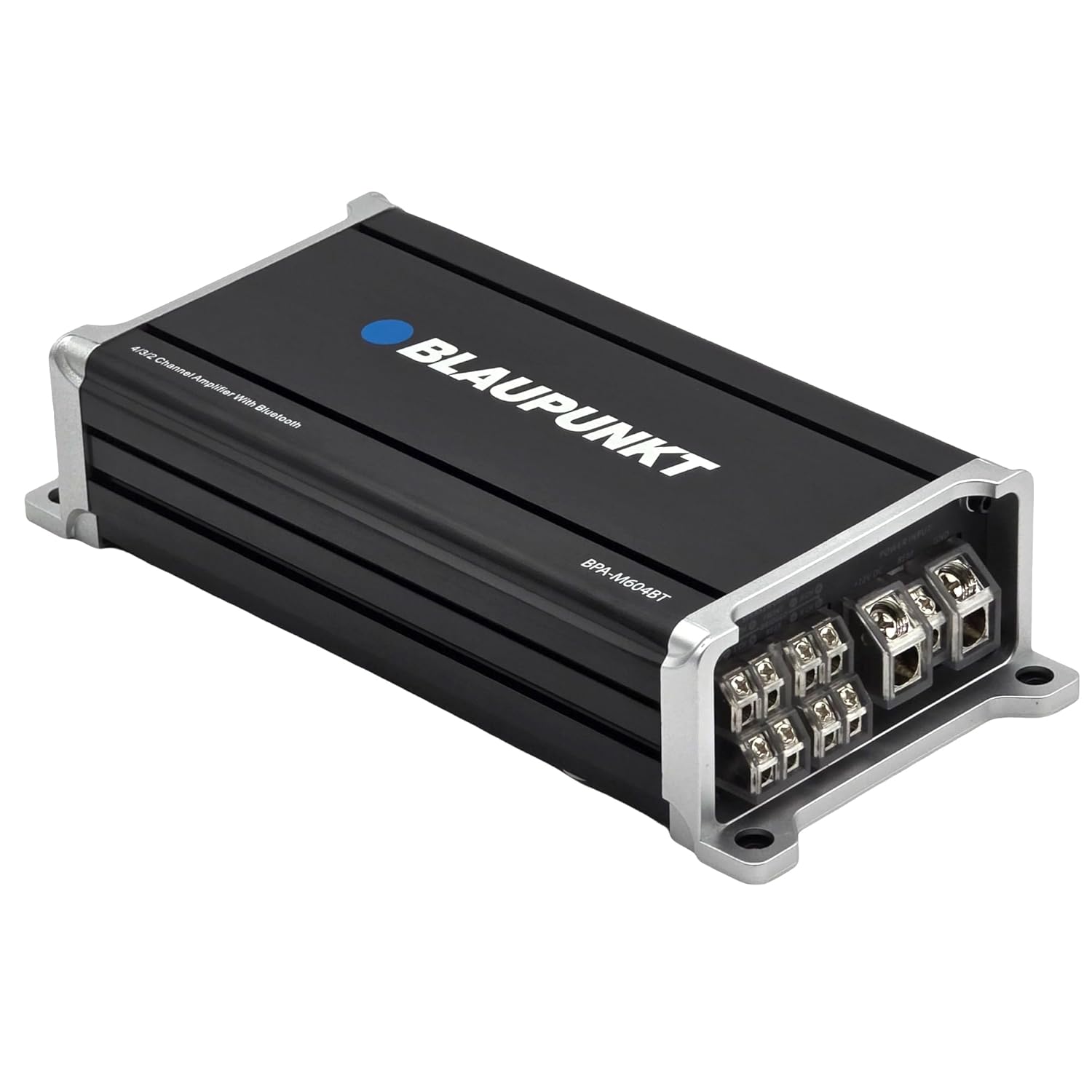 Blaupunkt BPA-M604BT 4-Channel Class-D Car Audio Amplifier with Bluetooth, 100W RMS x 4, 1500W Max Power, Compact Design, High Signal-to-Noise Ratio, Multi-Input Compatibility for Cars and Trucks