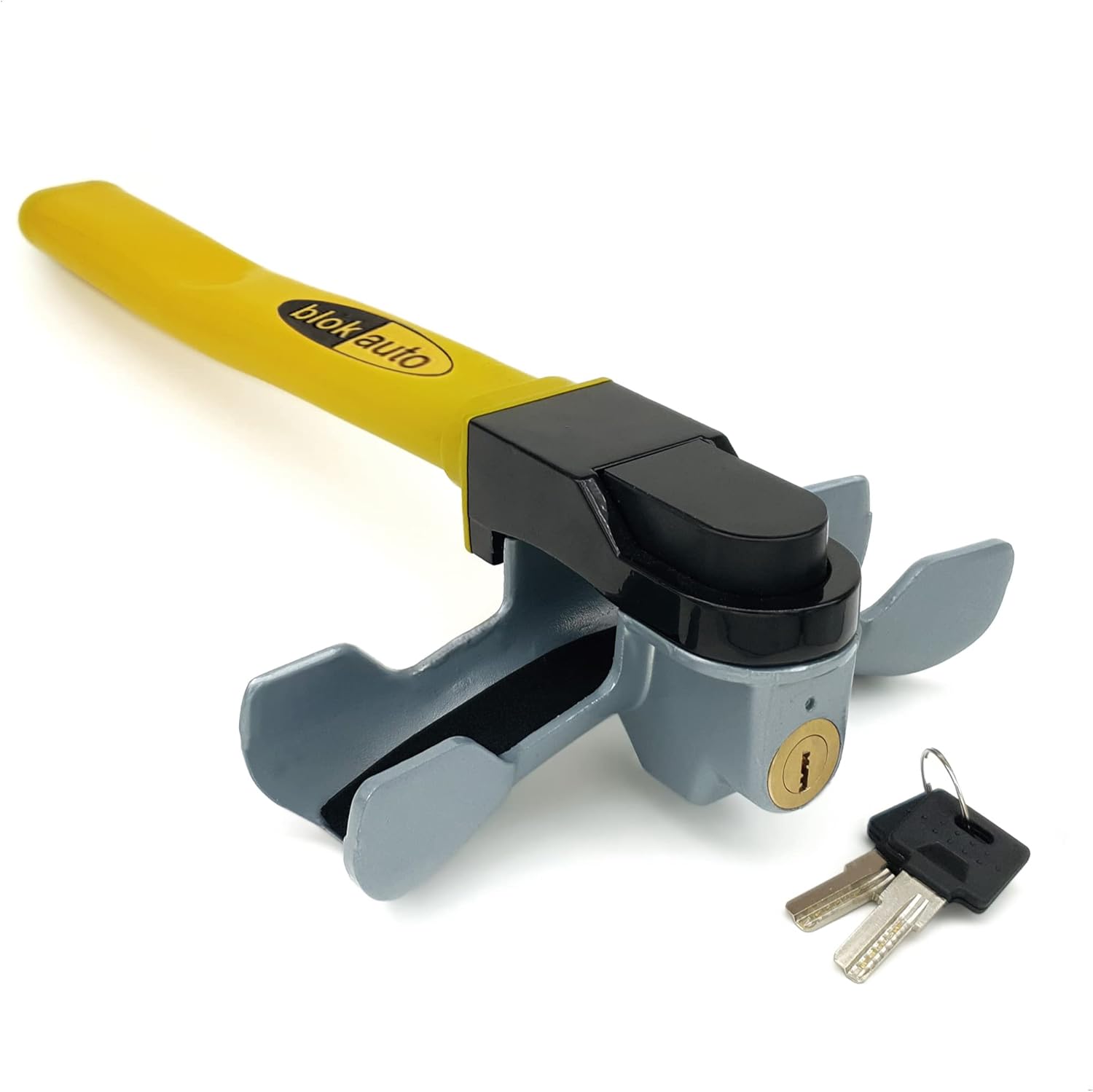 BLOKAUTO 954/B Steering Wheel Lock Anti-Theft Device, More Visible and Deterrent, Secure and Practical Keyless Locking, Universal Car Lock Bar for for Vehicle, Car, Truck, Van, Motorhome Camper