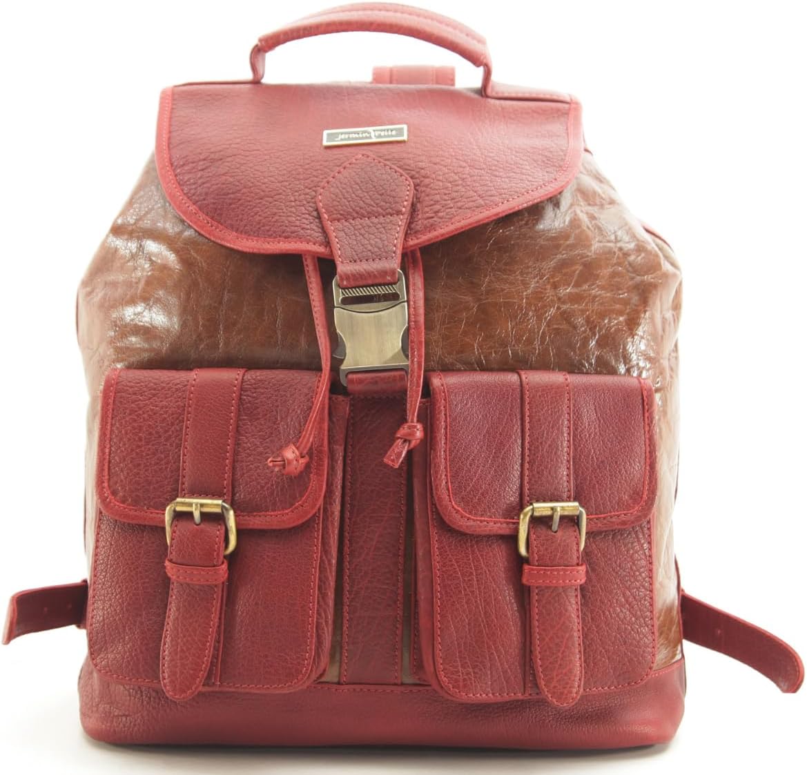 Premium Design Backpack for Women Convertible Travel Floater Leather Fashion Anti Theft Work Casual Ladies Shoulder Bags - Red Brown