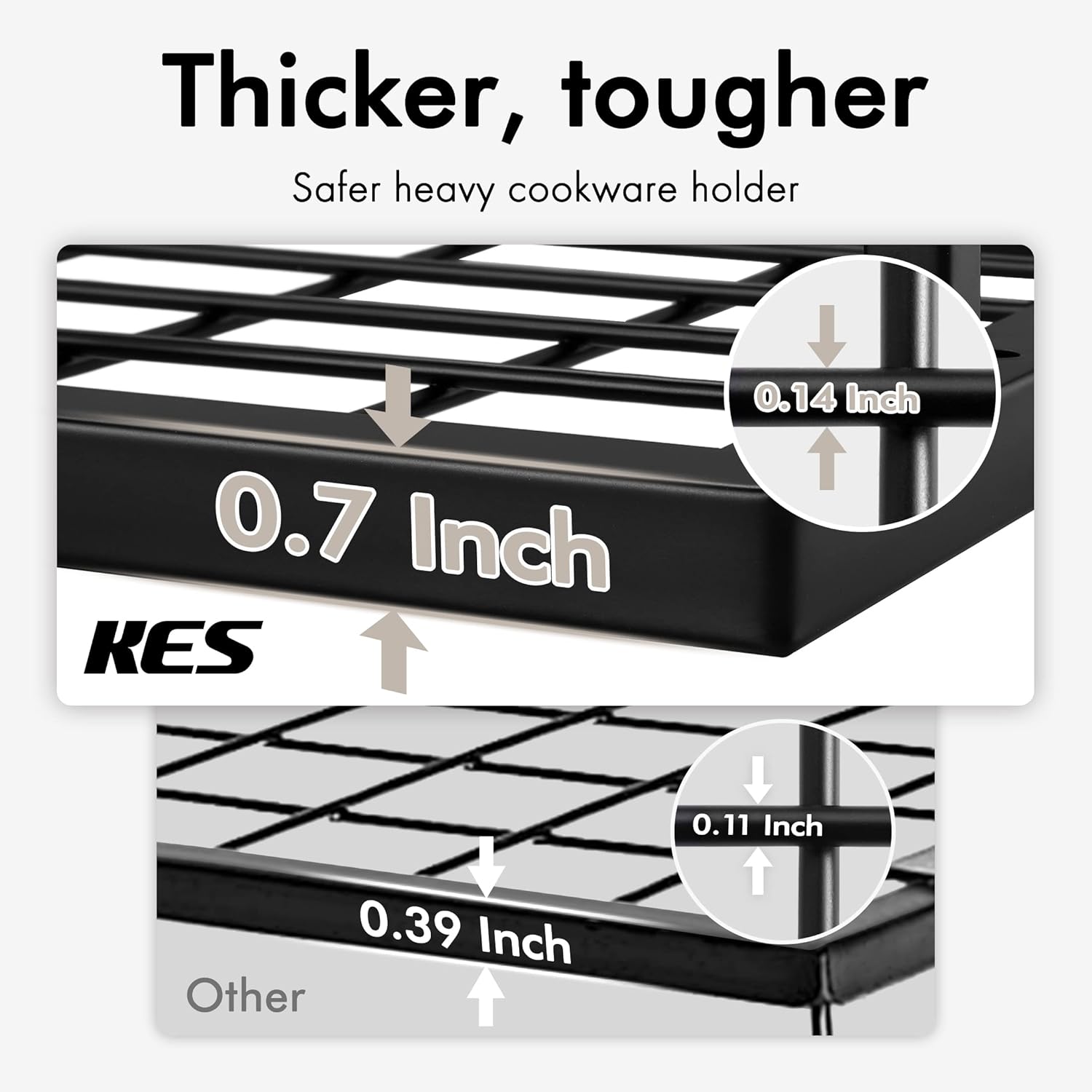 KES 24 Inch Kitchen Wall Mount Pot Pan Rack Wall Shelf and 30-Inch 2-Tier Kitchen Pot Rack with 12 Hooks Matte Black, KUR215S60-BK+KUR215S75B-BK