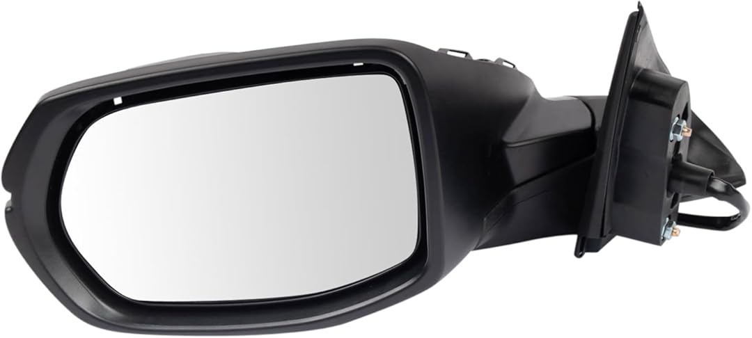 TRQ Driver Side Power Heated Mirror Smooth Black Paint to Match Compatible with 2017-2022 Honda HR-V EX EX-L HO1320309