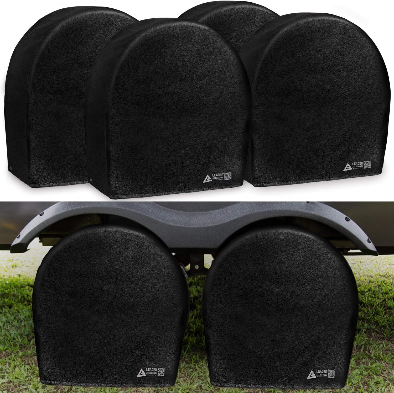Tire Covers 4 Pack - Tough Tire Wheel Protector for Travel Trailer Rv Camper Truck SUV Car Motorhome Waterproof Wheel Cover Fits Tire Diameters 22-24 inch