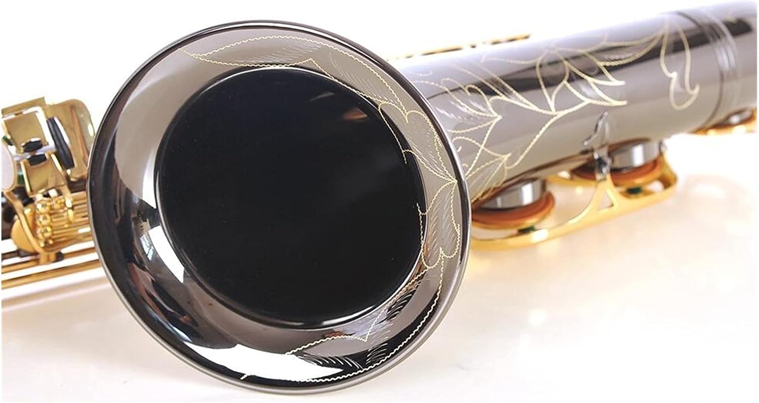 Sax Beginners Kit Bb Tenor Black Nickel Saxophone Instrument B Flat Sax with Case Mouthpiece Accessories Wind Instrument (Color : Black Nickel)