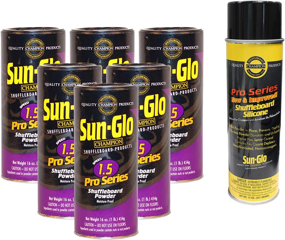 Sun-Glo 6 Cans #1.5 Pro-Series Wax & 1 Can of Silicone Spray