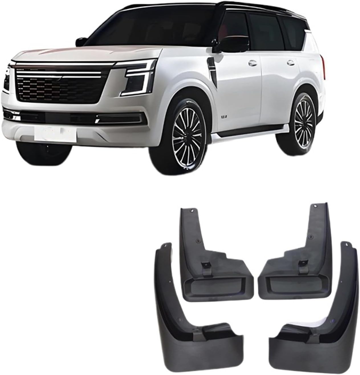 2023 2024 2025 Compatible for Nissan Patrol Y63 Mudguard Fender Mud Flaps Guard Splash Mudflaps Car Accessories Front Rear 4pcs