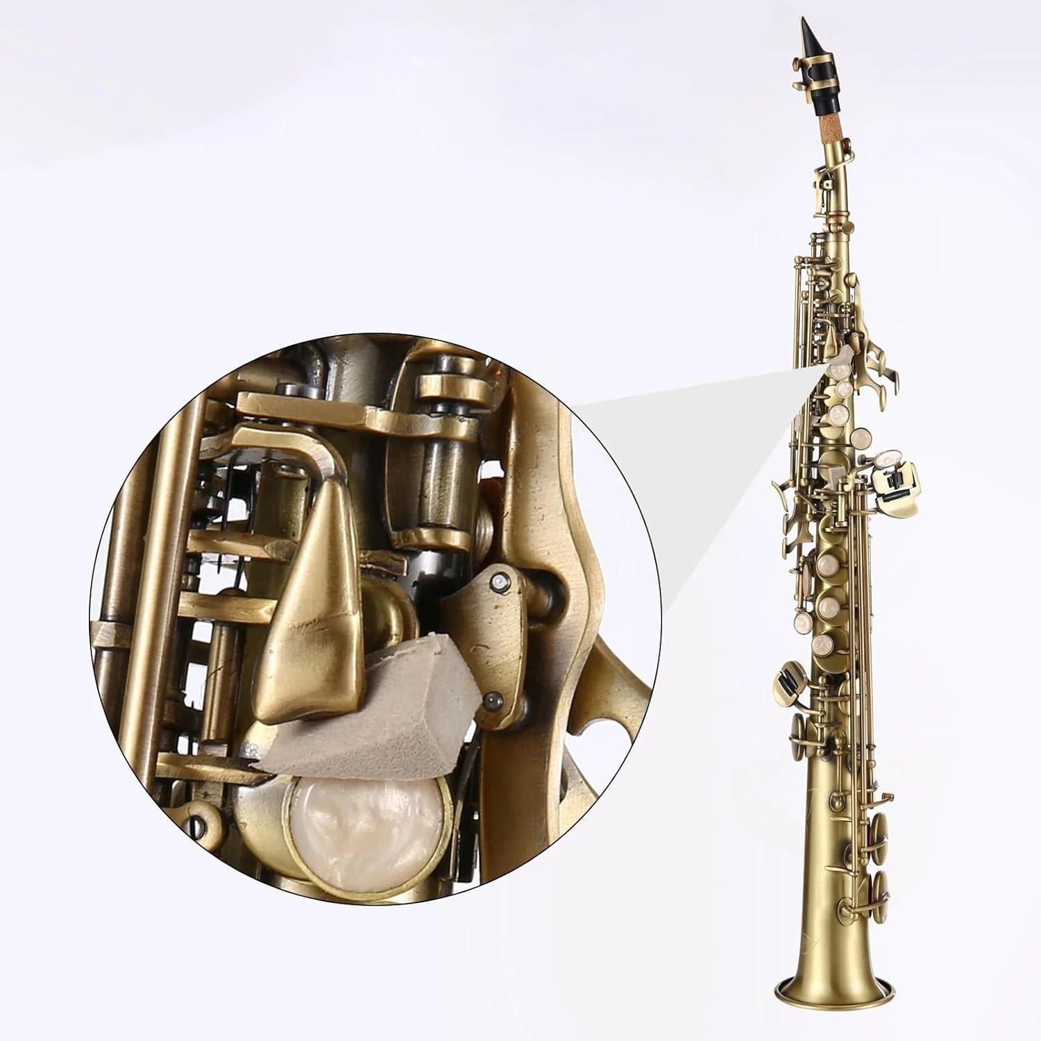 Straight Tube B Carved Saxophone Professional Play Brass Saxophone Wind Instrument Set Accessories
