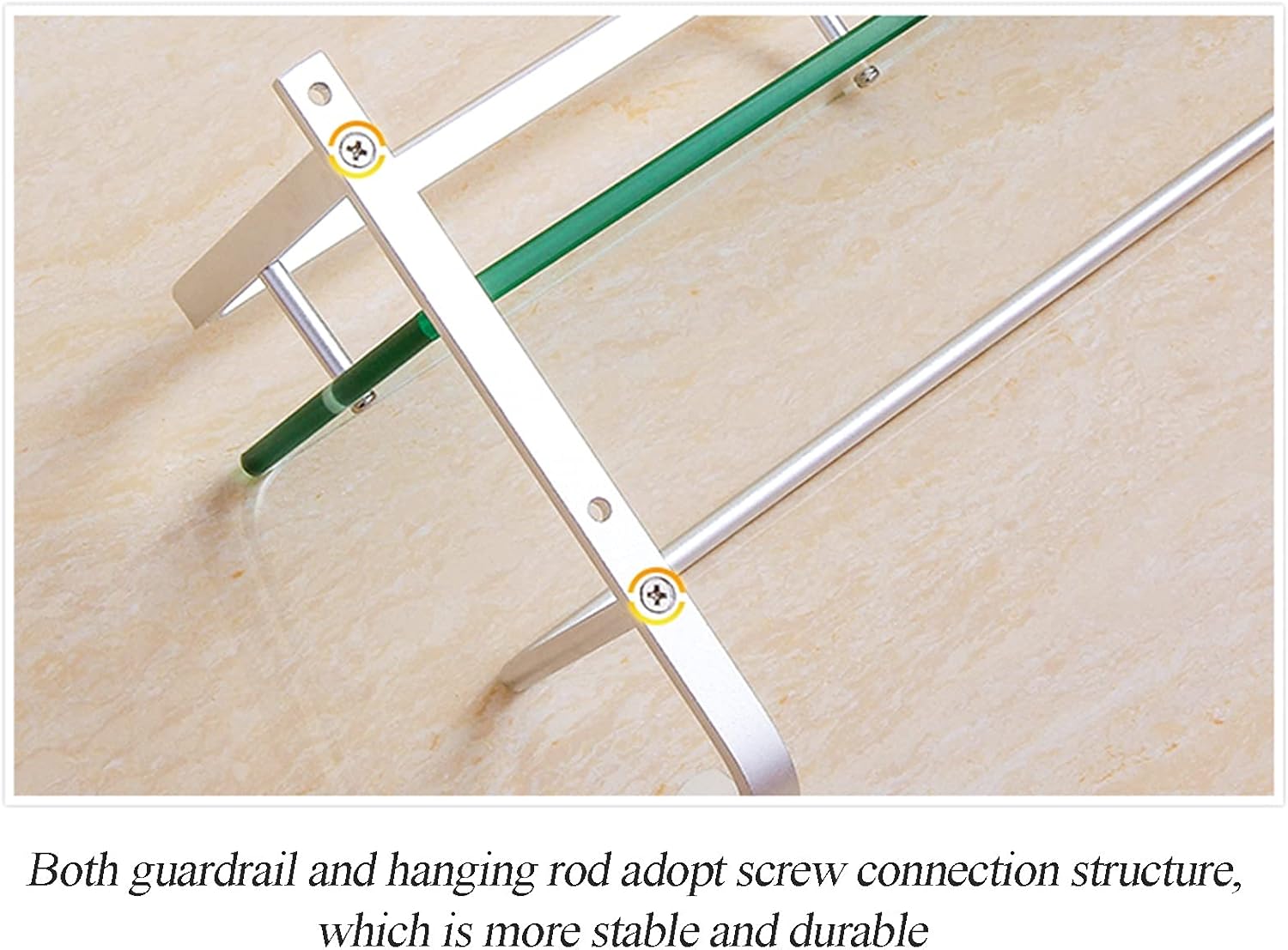 Shower Shelves,Corner Shower Caddy, Wall Mount Space Aluminum Tempered Glass Rack, Shower Caddy Shelf with Hooks and Towel Rack, Silver (Size : 60cm/23.6in) ( Size : 40cm/15.7 ( Size : 40cm/15.7in )