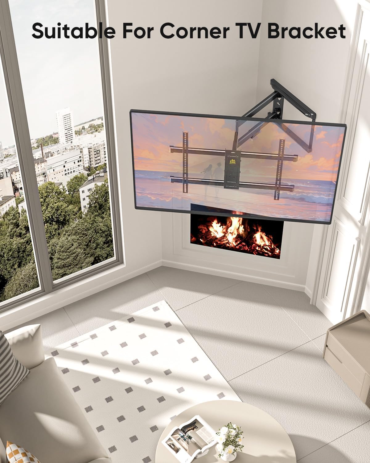 FORGING MOUNT Long Arm TV Mount for Most 37-75 Inch TVs, 30 Inch Long Extension Arm Corner TV Wall Mount, Full Motion Wall Mount Swivel, Tilt, Articulating VESA 600X400mm,Holds up to 100lbs