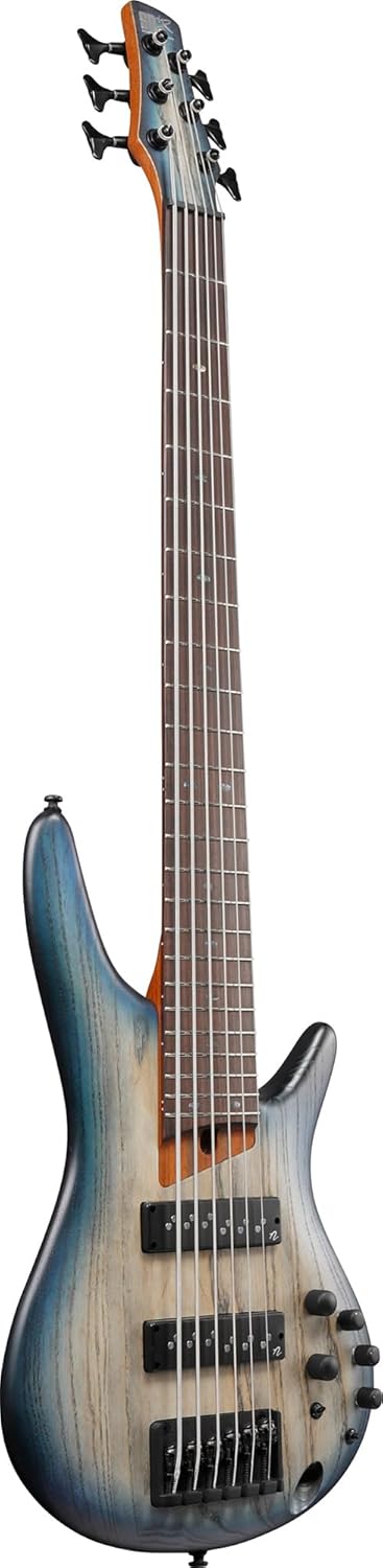 Ibanez SR606E SR Standard 6-String Bass Guitar - Cosmic Blue Starburst Flat Bundle with Gig Bag, Tuner, Strap, Instrument Cable, Instructional DVD, and Austin Bazaar Polishing Cloth