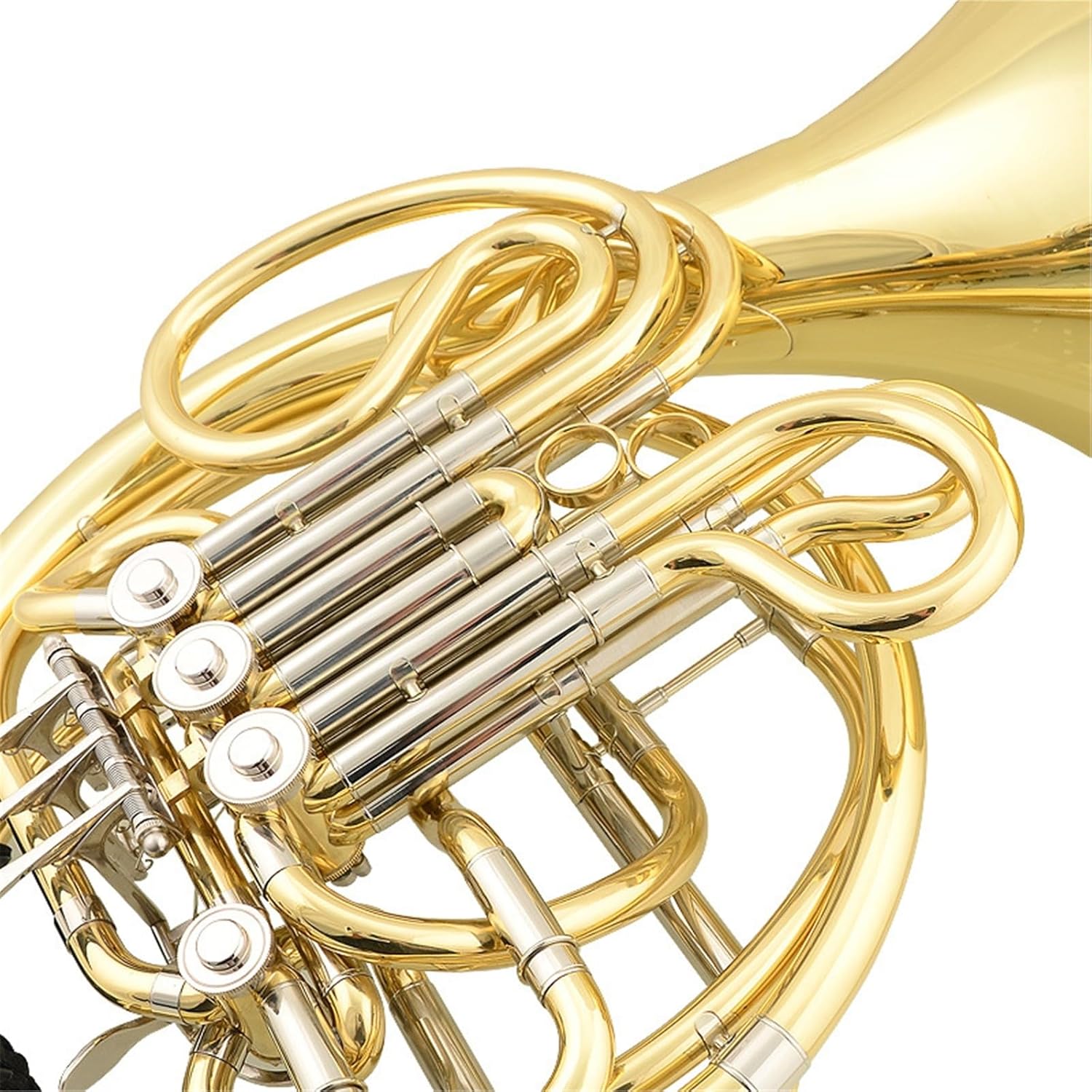 4 Key French Horn Adult Double Row French Horn F Flat B Tone Gold Plated Nickel White Copper Pitch Changer