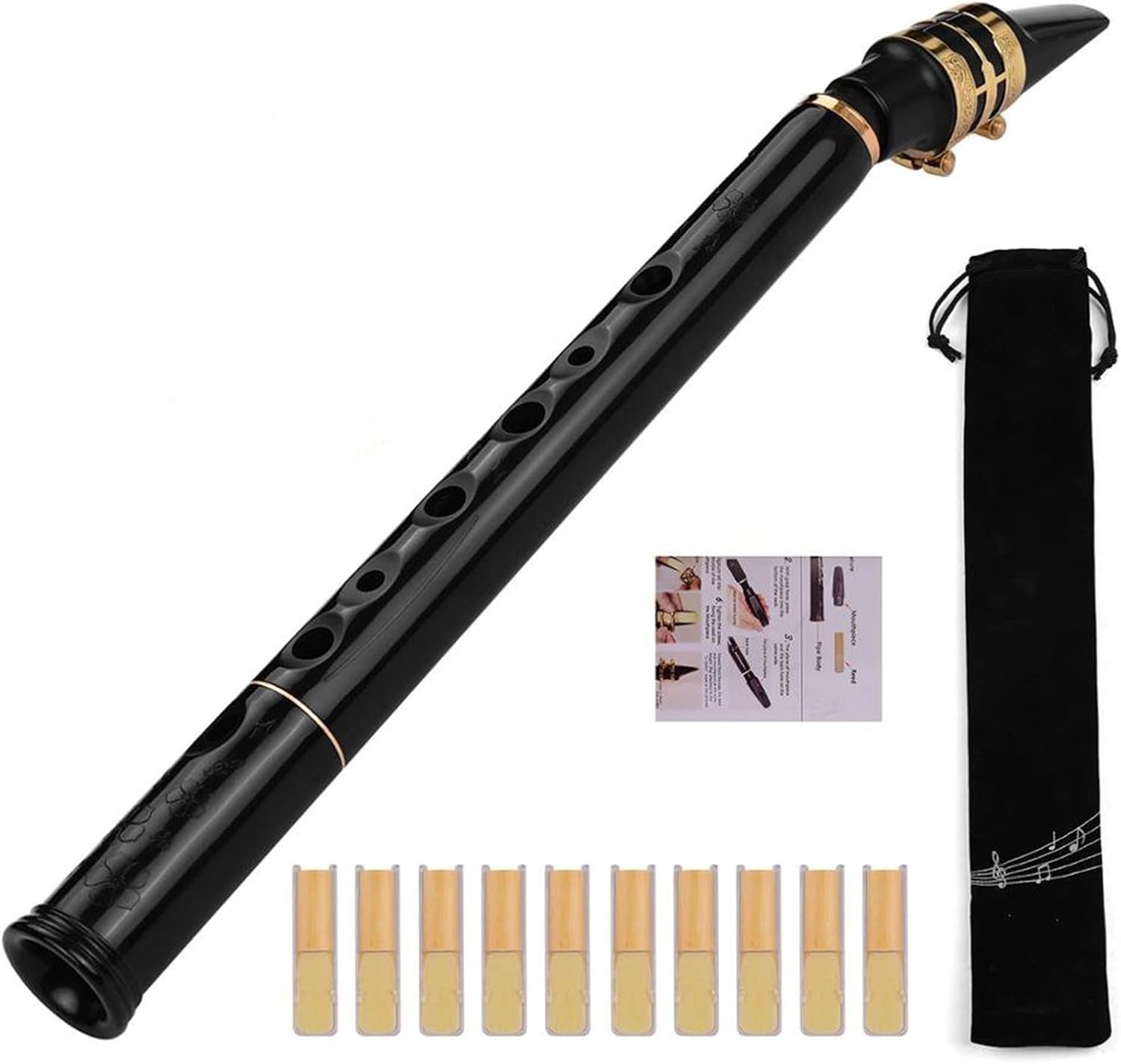 KESHUO C Key Mini Pocket Saxophone Sax ABS Material with Mouthpieces 10pcs Reeds Carrying Bag Woodwind Instrument Brass Sax Beginners Kit (Color : Bb Saxophone)