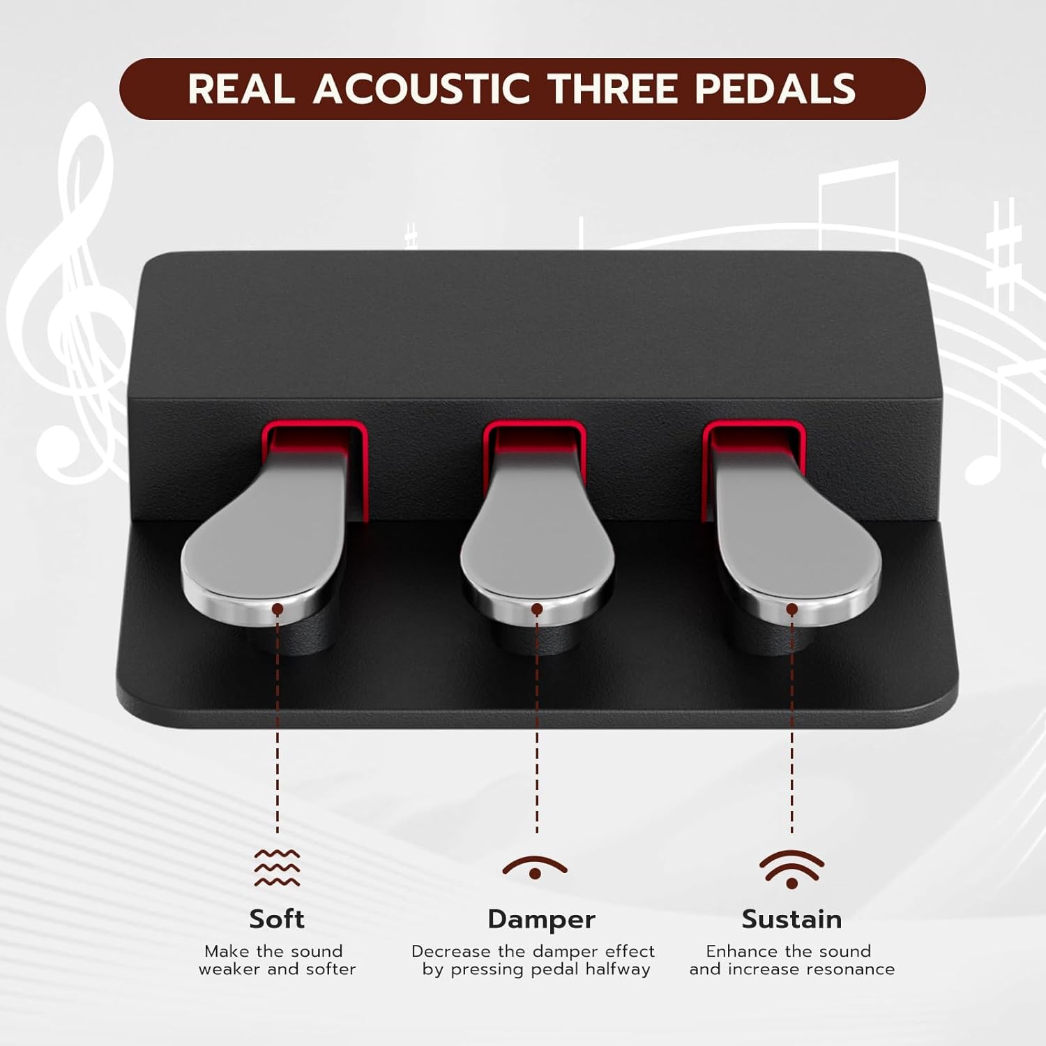 UMOMO UM-725 88 Key Weighted Digital Piano with Adjustable Light, 88 Key Progressive Hammer-action Keyboard Piano for Beginners with MIDI, Black