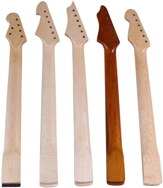 Electic Bass Guitar Neck 4 String Yellow JB Electric Guitar Neck JB Neck Maple Wood Matte 20F Jumbo Guitar Neck Back Guitar Parts (Model 4 22F)