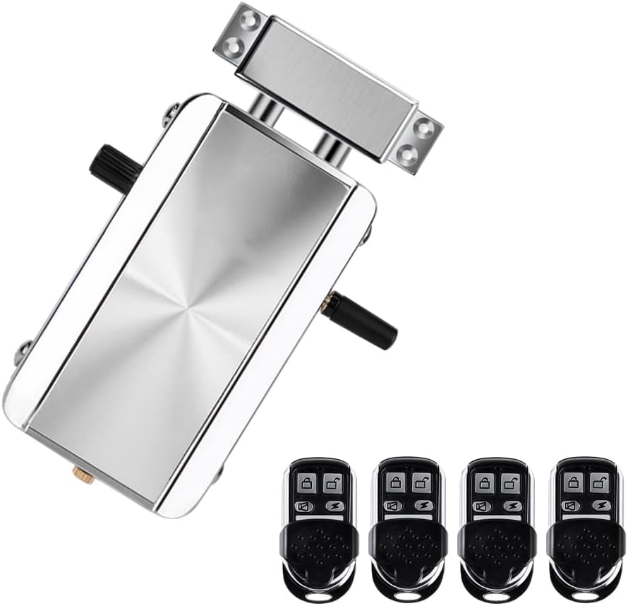 Electronic Intelligent Home Door Lock Kit, Smart Wireless Anti-Theft Home Security Keyless Deadbolt Access Control System with 4pcs Remote Control