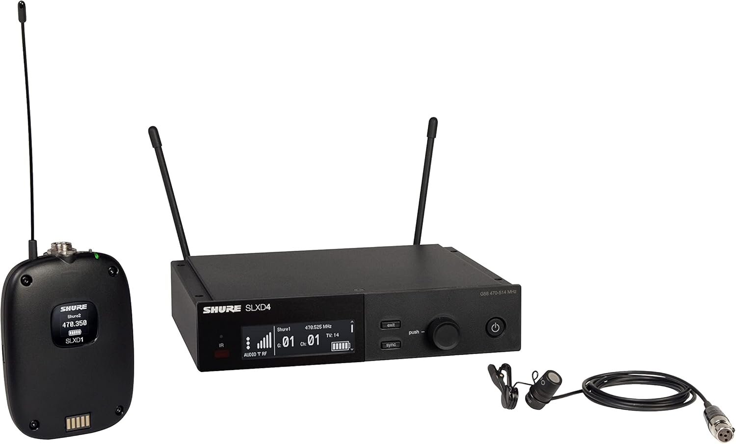 Shure SLXD14/85 Wireless Lavalier Microphone System - H55 Band