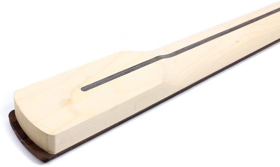 Left Hand Maple Replacement Electric Bass Guitar Neck, 4-String 22 Fret 34'' Scale Length 42mm Nut & 65mm Heel Maple Fretboard Bolt On Unfinished Bass Neck DIY Installation & Repair Part