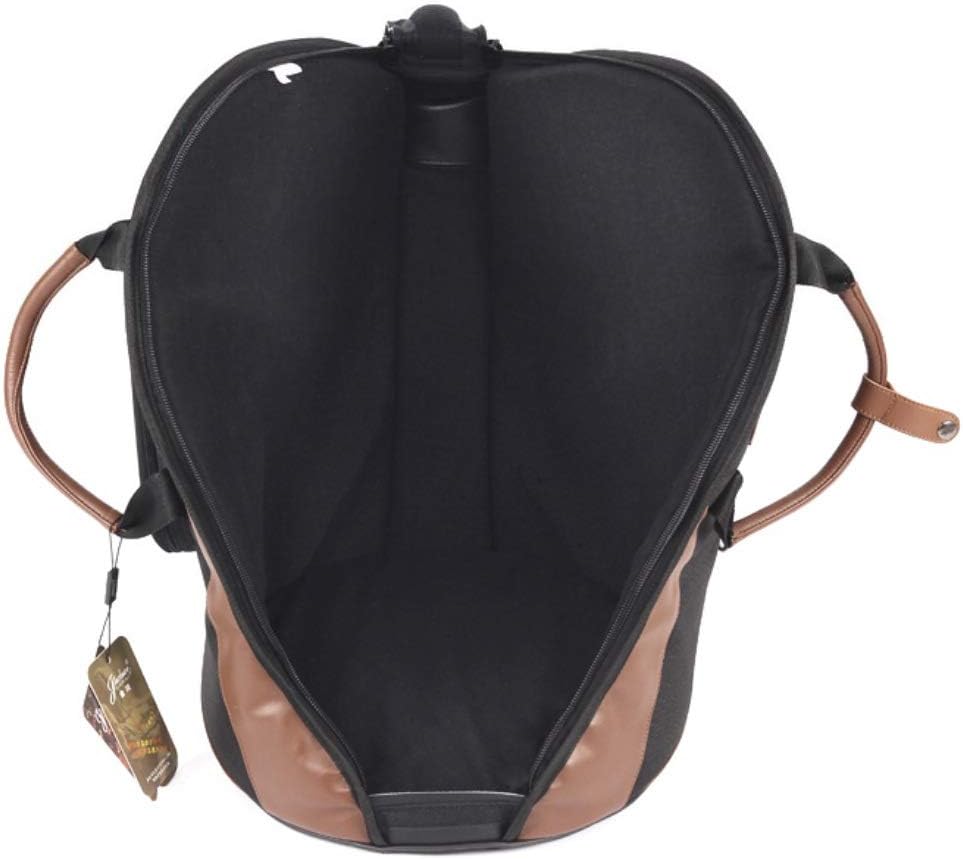 JC Thick Oxford Cloth Waterproof Splash French Horn Bag Divided Body Horn Case Integrated Style French Horn Box Cover Backpack/Portable Horn Bag Brass Instrument Case (Integrated Style Black Horn Bag)