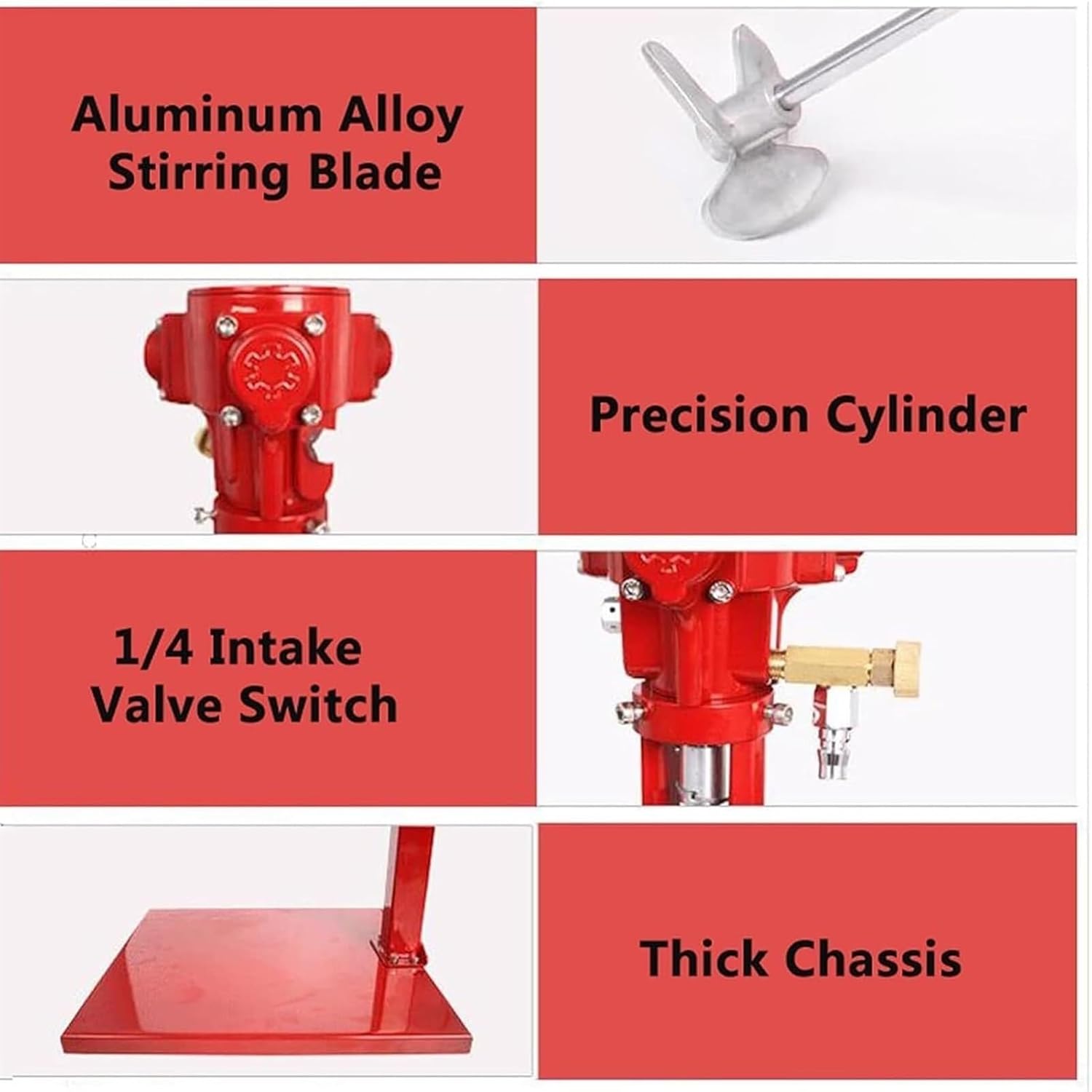 Pneumatic Paint Mixer Machine, Paint Mixer Stirrer with Stand, Desktop Air Agitator for Paint Coating Materials Viscous Liquid