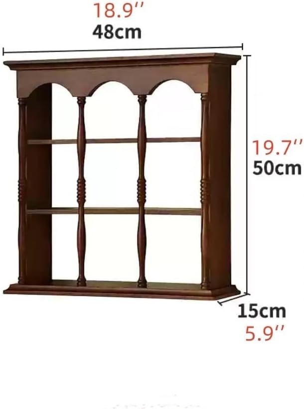 Wooden Collection Display Case, Collectibles Display Case, Vintage Wall Mount Storage Rack, Solid Wood Storage Rack, Display Stand for Display & Home Deco(Black)