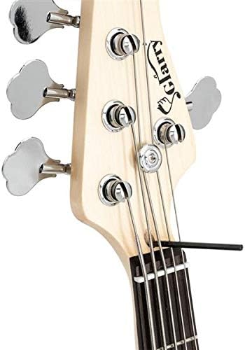 Music Lover Gjazz Electric 5 String Bass Guitar Full Size Bag Strap Pick Connector Wrench Tool Burlywood 3-7 Days Delivery