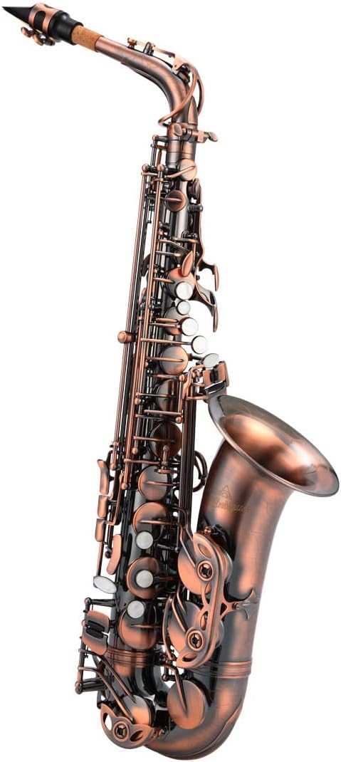 Antigua Winds PowerBell Eb Alto Saxophone(Yellow brass/vintage cooper finish body and keys/big bell/ergonomic design/hand engraving/ABS case)/WAS4240VC