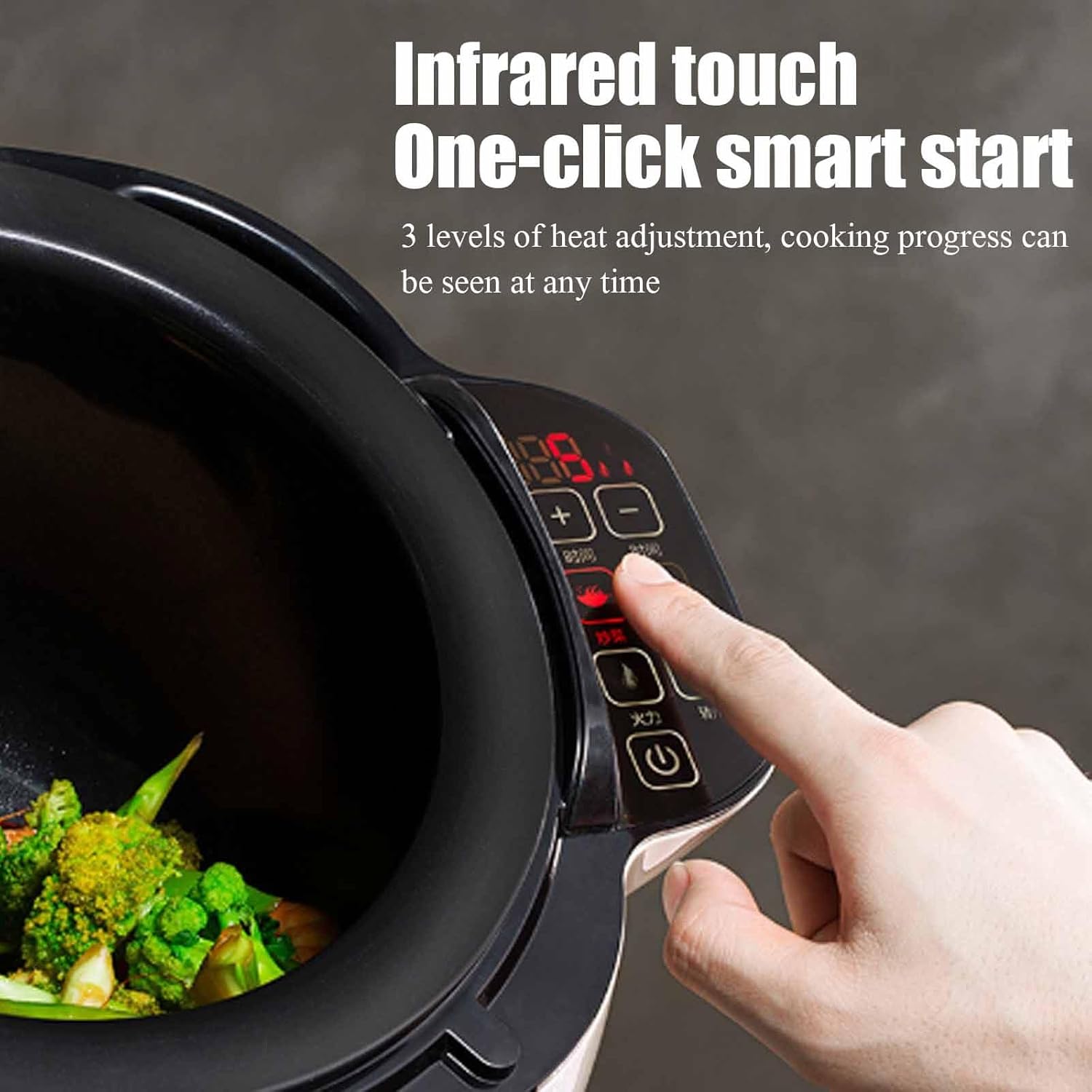 Drum Cooking Machine, Portable Automatic Cooking Machine, Commercial Food Processor, Suitable for Schools, Companies (220V)