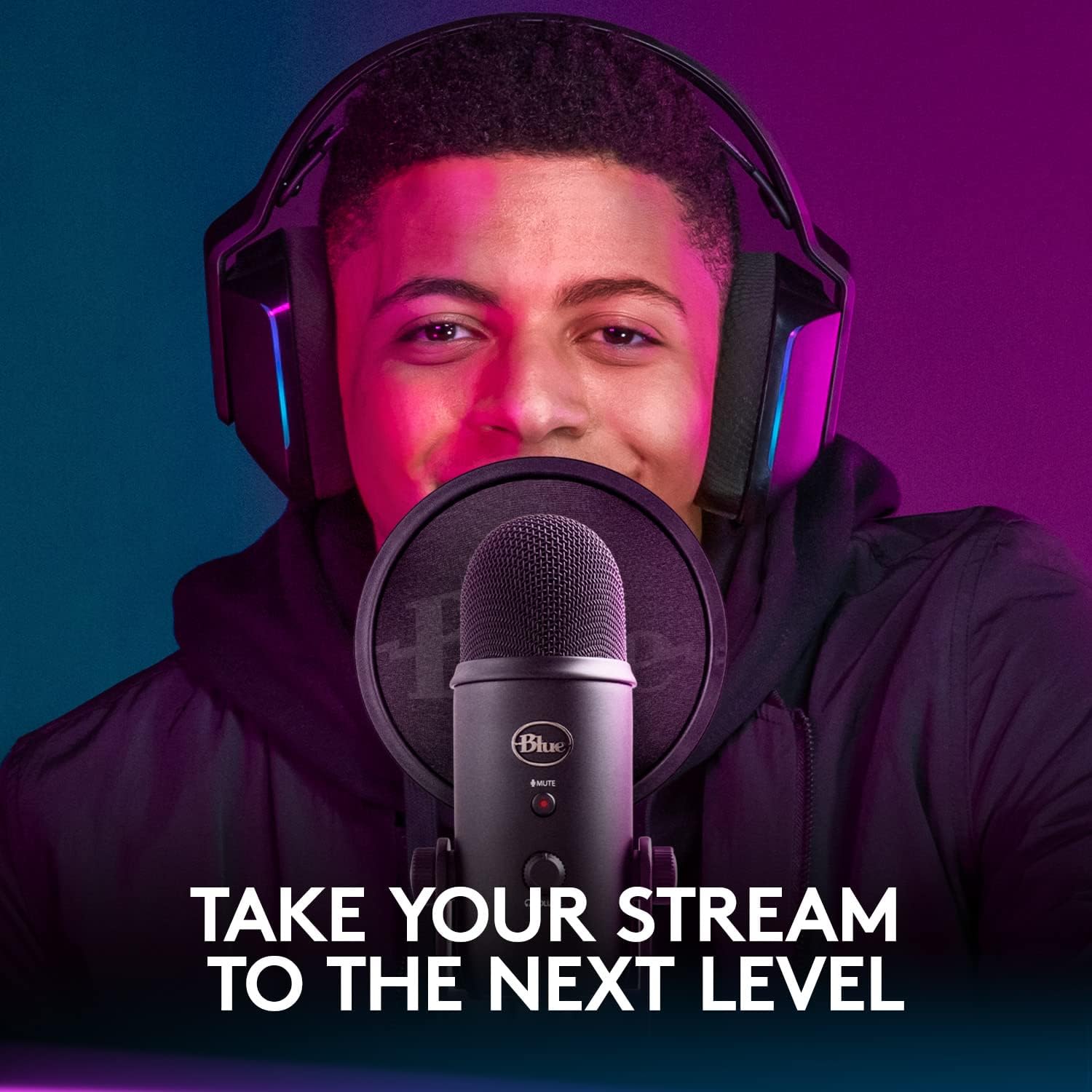 Blue Yeti Game Streaming Kit with Yeti USB Gaming, Podcast Mic, Pop Filter, PC/Mac/PS5 + G733 Lightspeed Wireless Gaming Headset with Suspension Headband, Lightsync RGB, and PRO-G audio - Blackout
