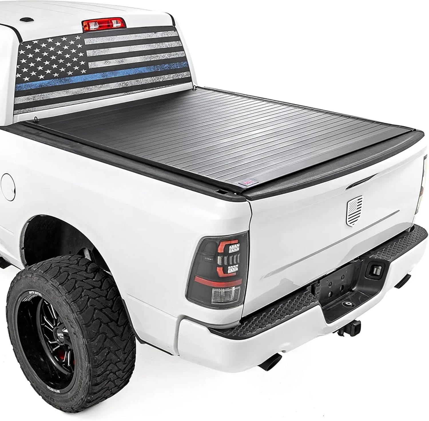Rough Country Hard Roll-Up Tonneau Cover for Ram 1500 (2009-2018) & 2500 (2010-2024) - Aluminum Truck Bed Cover, Fits 6'4 Bed