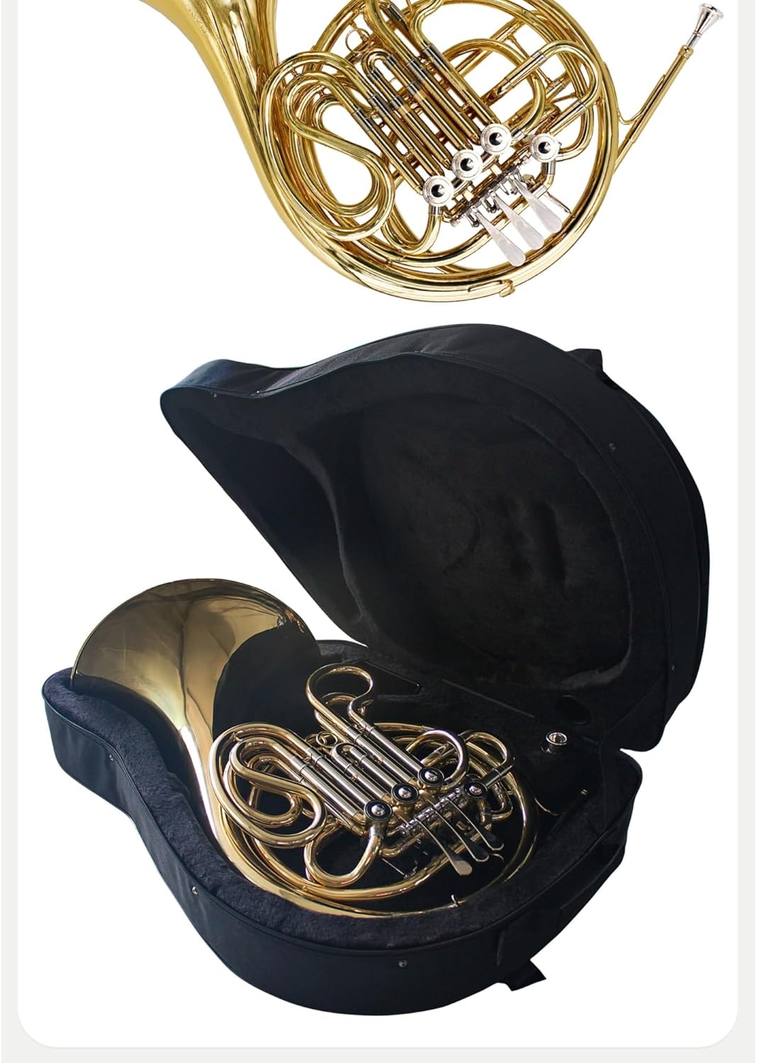 Brass French Horn B Flat/F Tune Three-key Integrated Single French Horn Beginner Professional Performance Examination Band