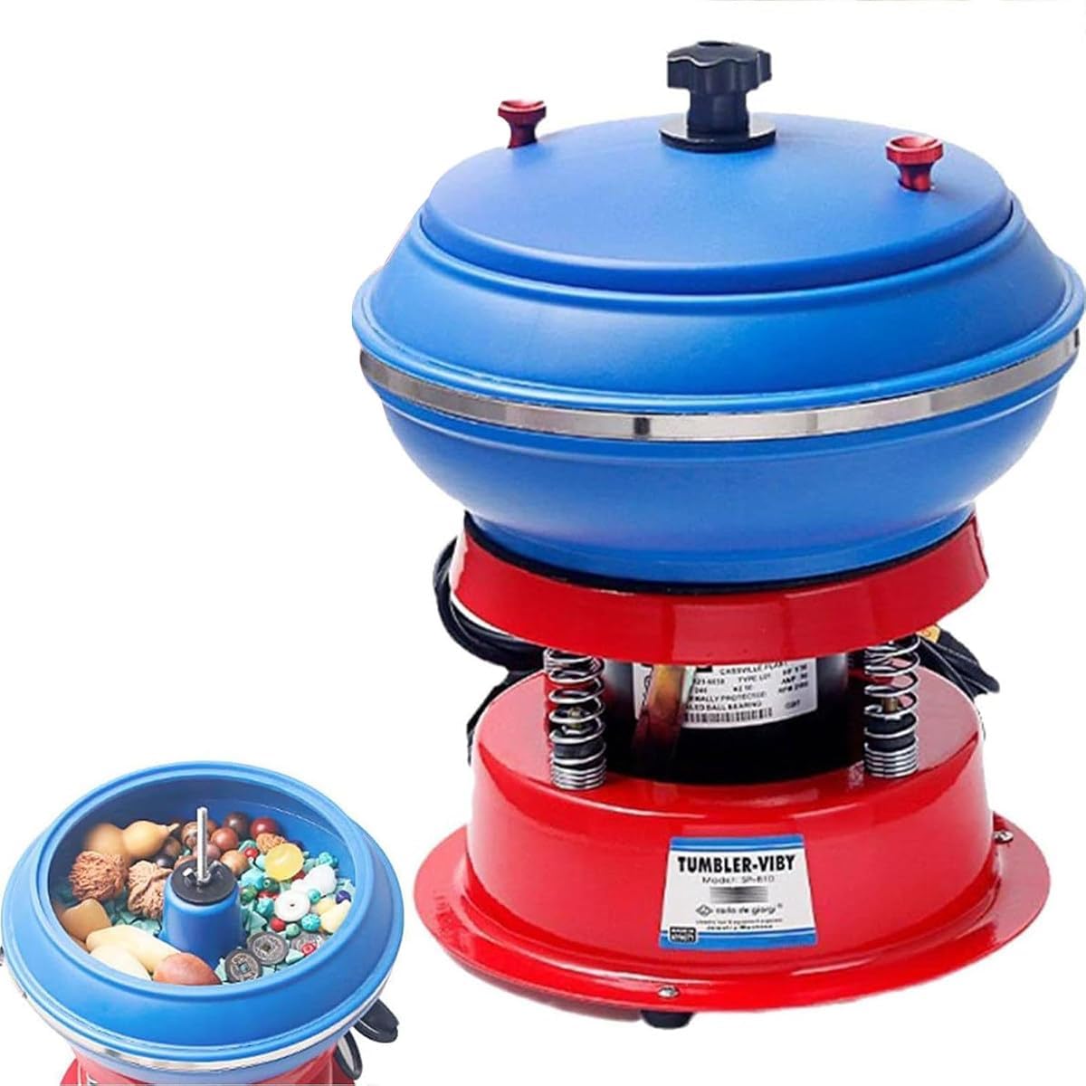 Rock Polisher Small Vibration Polishing Machine, Vibration Grinder, Metal Deburring Machine gem Faceting Machine for Jewelry, Agate, Jade
