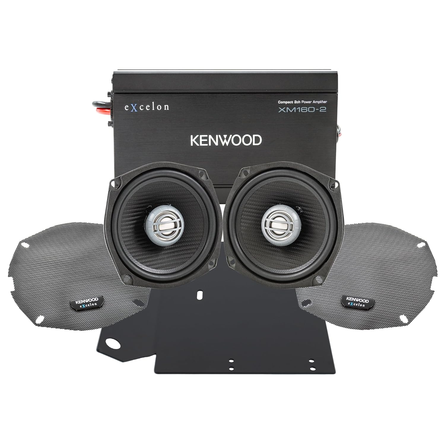 KENWOOD Excelon Motorsports P-HD1FRG-98 Road Glide Front Amplifier Package for 1998-2013 Motorcyle Models