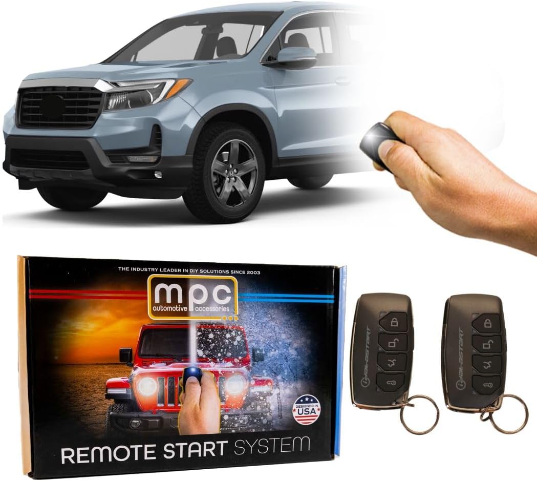 MPC Plug N Play Remote Starter Compatible with Honda Ridgeline 2017-2023 |Gas| |Push to Start| with T-Harness - (2) Extended Range 4-Button 2-Way Remotes - Up to 1,500 ft