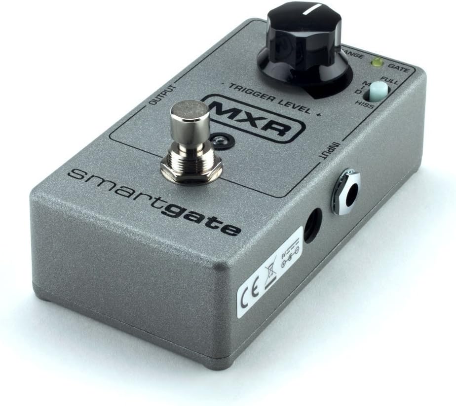 MXR M135 Smart Gate Noise Gate Effects Pedal BUNDLE with AC/DC Adapter Power Supply for 9 Volt DC 1000mA, 2 Metal-Ended Guitar Patch Cables AND 6 Dunlop Guitar Picks