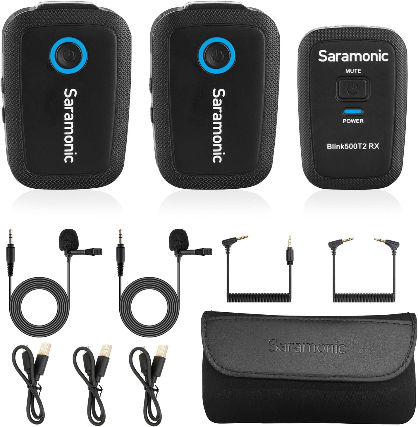 Saramonic Blink500 T2 Wireless Lavalier Microphone for Cameras Camcorder,Noise Cancellation,328ft Range,12H Battery Life,Clip-on Lapel Mic for Video Recording Interview YouTube Live Streaming