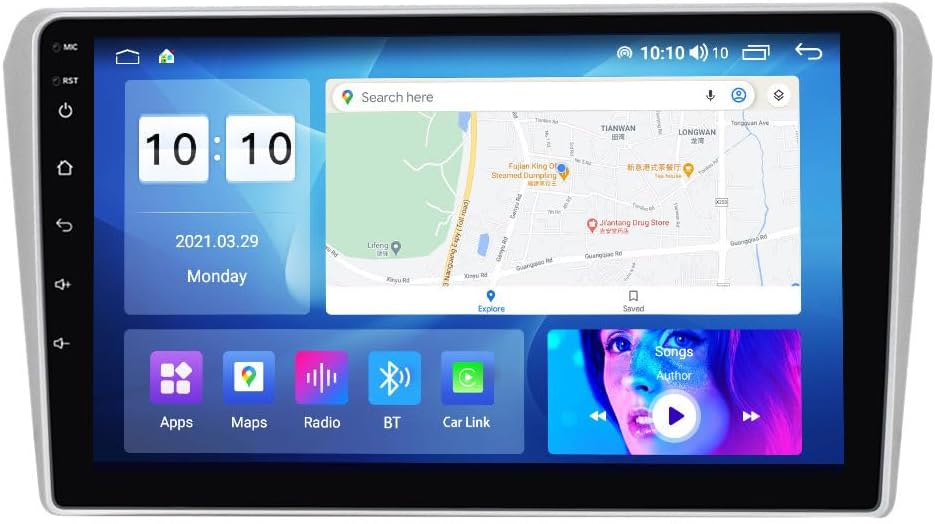 Android Car Stereo for Toyota Avensis 2002-2008 Silver,9 inch IPS Touchscreen with Upgrade Wireless CarPlay & Android Auto,WiFi/GPS,Support SWC and Subwoofer,4-Core 2G+32G