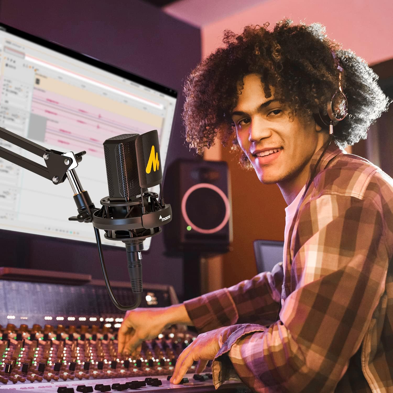 MAONO XLR Condenser Microphone, Professional Cardioid Studio Recording Mic for Streaming, Podcasting, Singing, Voice-Over, Vocal, Home-Studio, YouTube, Skype, Twitch (PM320S & PM500)