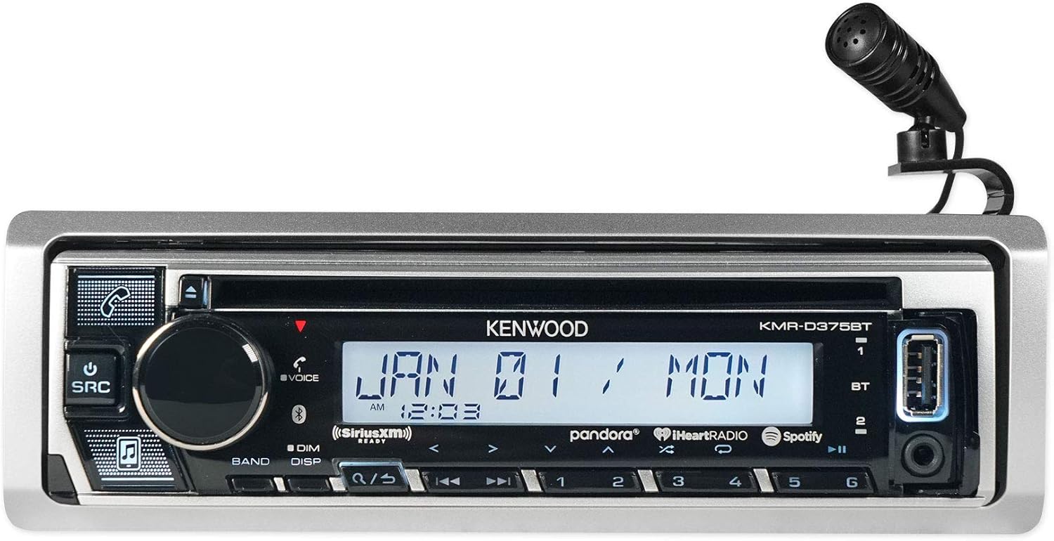Kenwood KMR-D375BT Marine CD Receiver with Bluetooth and USB Interface