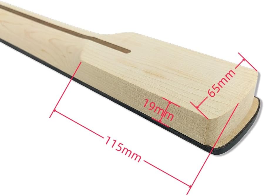 Maple Replacement Electric Bass Guitar Neck, 4-String 22 Fret 34'' Scale Length 42mm Nut & 65mm Heel Maple Fretboard Bolt On Unfinished Bass Neck DIY Installation & Repair Part