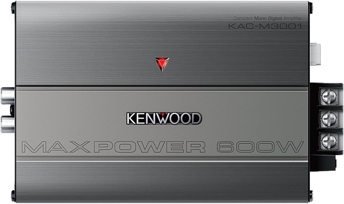 Kenwood KAC-M3001 600W Class D Monoblock Compact Digital Car/ATV/Marine Certified Amplifier