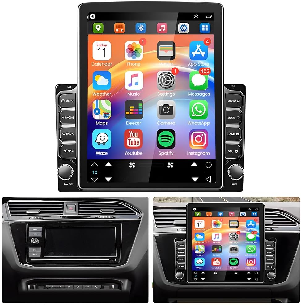 ikasus Android 13 Double Din Car Stereo Radio for Ford F250 Super Duty 2005-2016 9.7 inch Touch Screen Car Stereo w/Carplay Android Auto Support GPS Bluetooth WiFi FM RDS DSP Backup Camera,2+32G