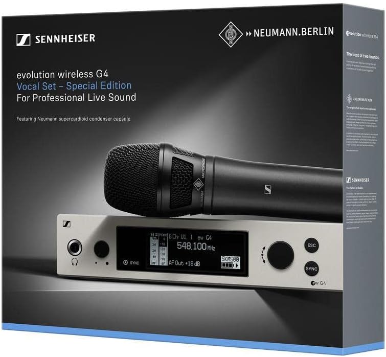 Sennheiser Ew 500 handheld wireless w/ Neumann KK205 Capsule GW1 (558-608Mhz),Black