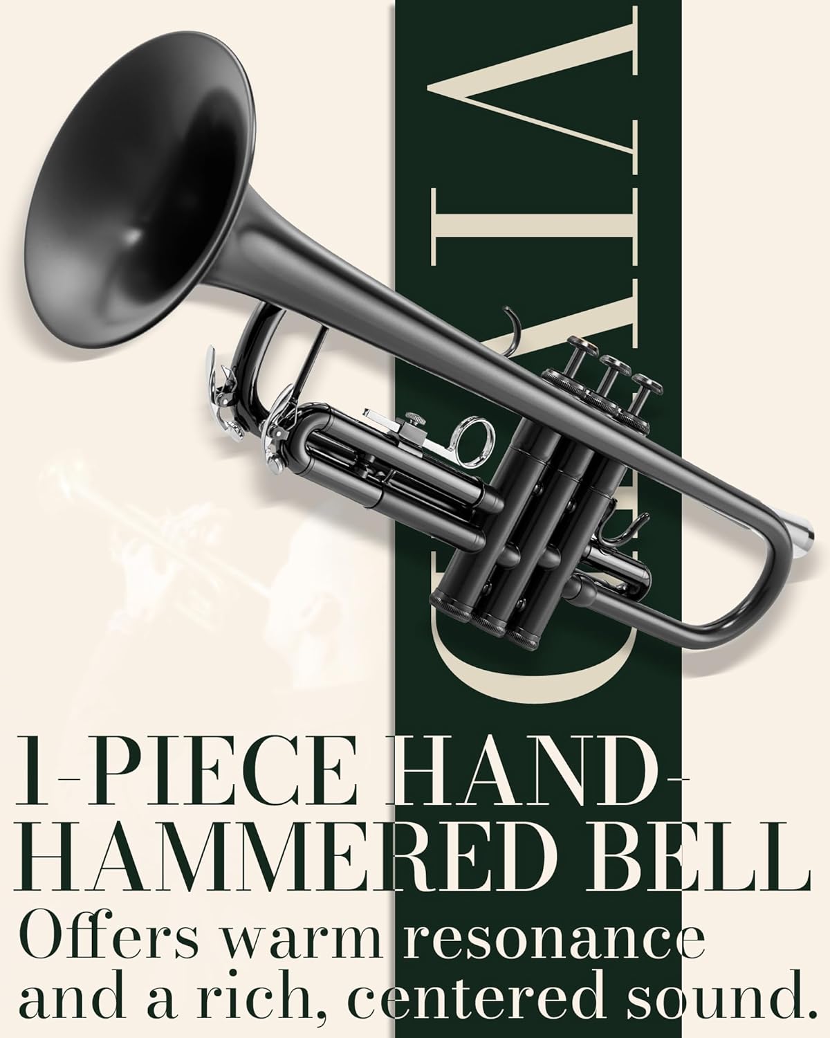 AKLOT Weighted Leadpipe Bb Trumpet: Electroplated Nickel Pistons, Brushed Matte Black, Leather Finger Guard, Weighted and Standard Trumpet Mouthpieces, Stylish Leather Case, Lesson Book (SNR-VirtOE)