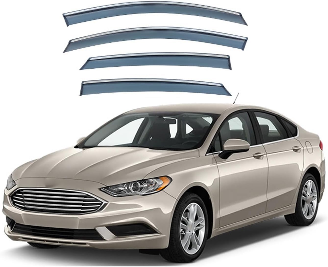 4 Pcs Wind Deflectors for Ford Fusion MK2 2013-2018 2019 2020, Car Window Deflectors Ventilated Visors Rain Deflector, Car Accessories