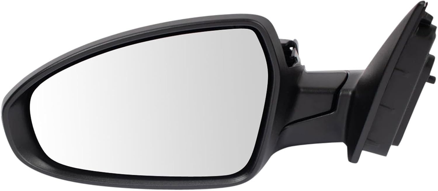 TRQ Driver Side Power Heated Mirror Smooth Black Manual Fold Paint to Match Compatible with 2020 Kia Forte GT GT-Line KI1320227