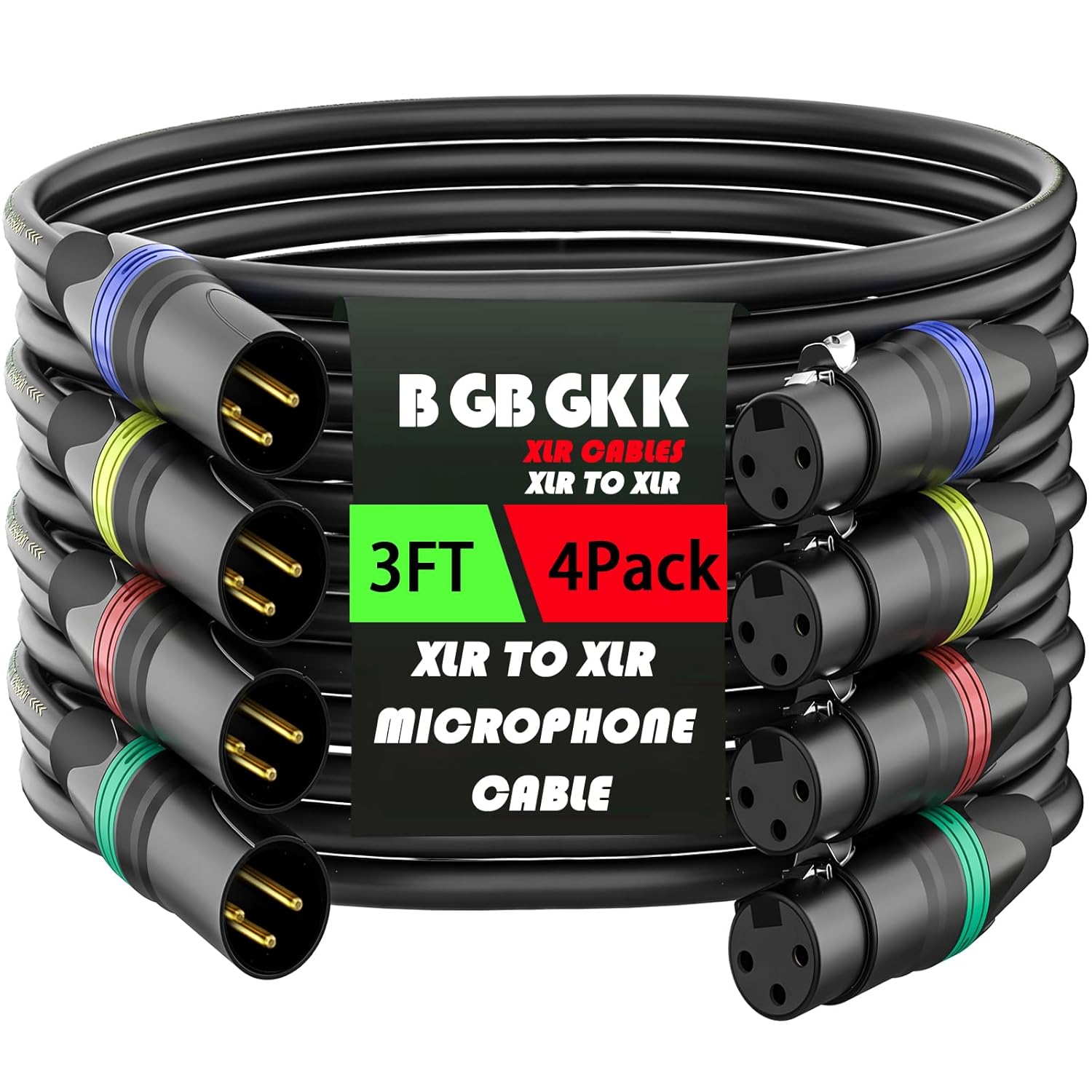 XLR Cables 25ft 6pack+3ft 4pack