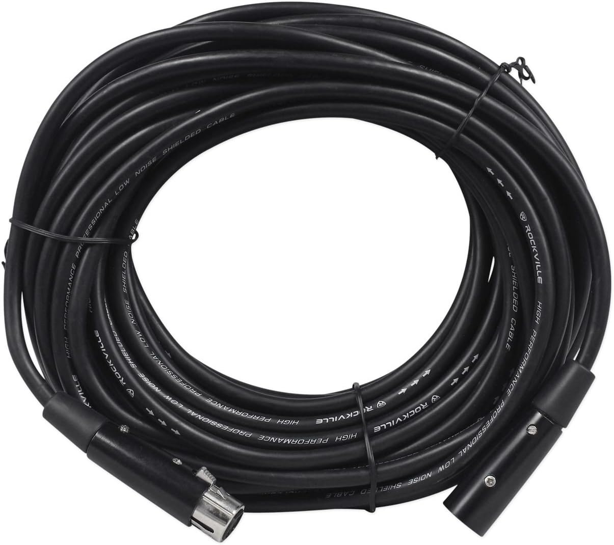 (12) Rockville RDX5M50 50' 5-Pin DMX Cables, Male-Female, 120 Ohm, Nickel-Plated Connectors, OFC Conductors, Shielded for EMI/RFI Rejection, Perfect for Stage & DJ Lighting