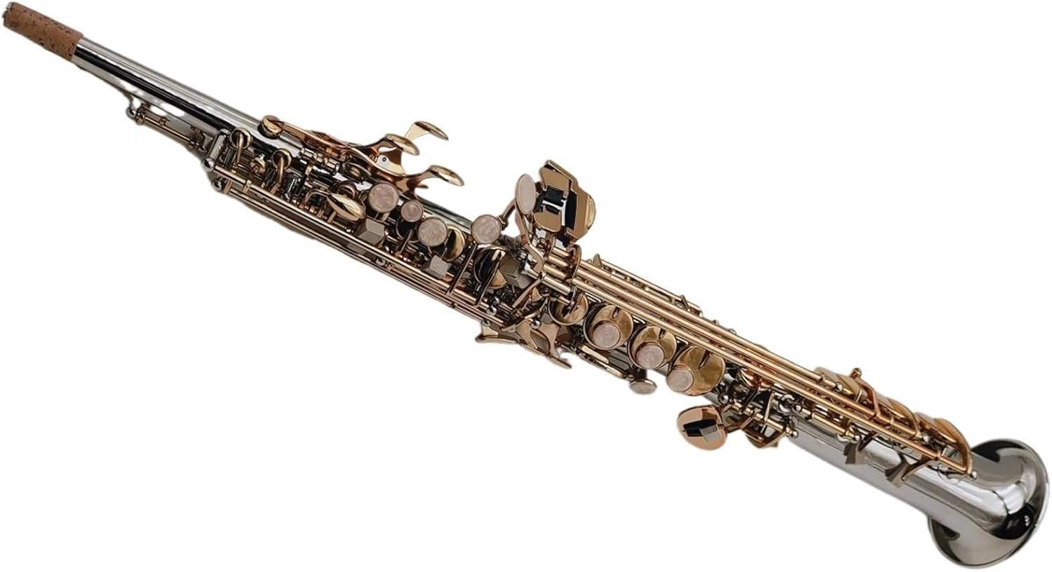 Woodwind Instruments B Tone Treble Saxophone Nickel Plated Silver Sax Gold Key Professional Mouthpiece (Color : Lavender)