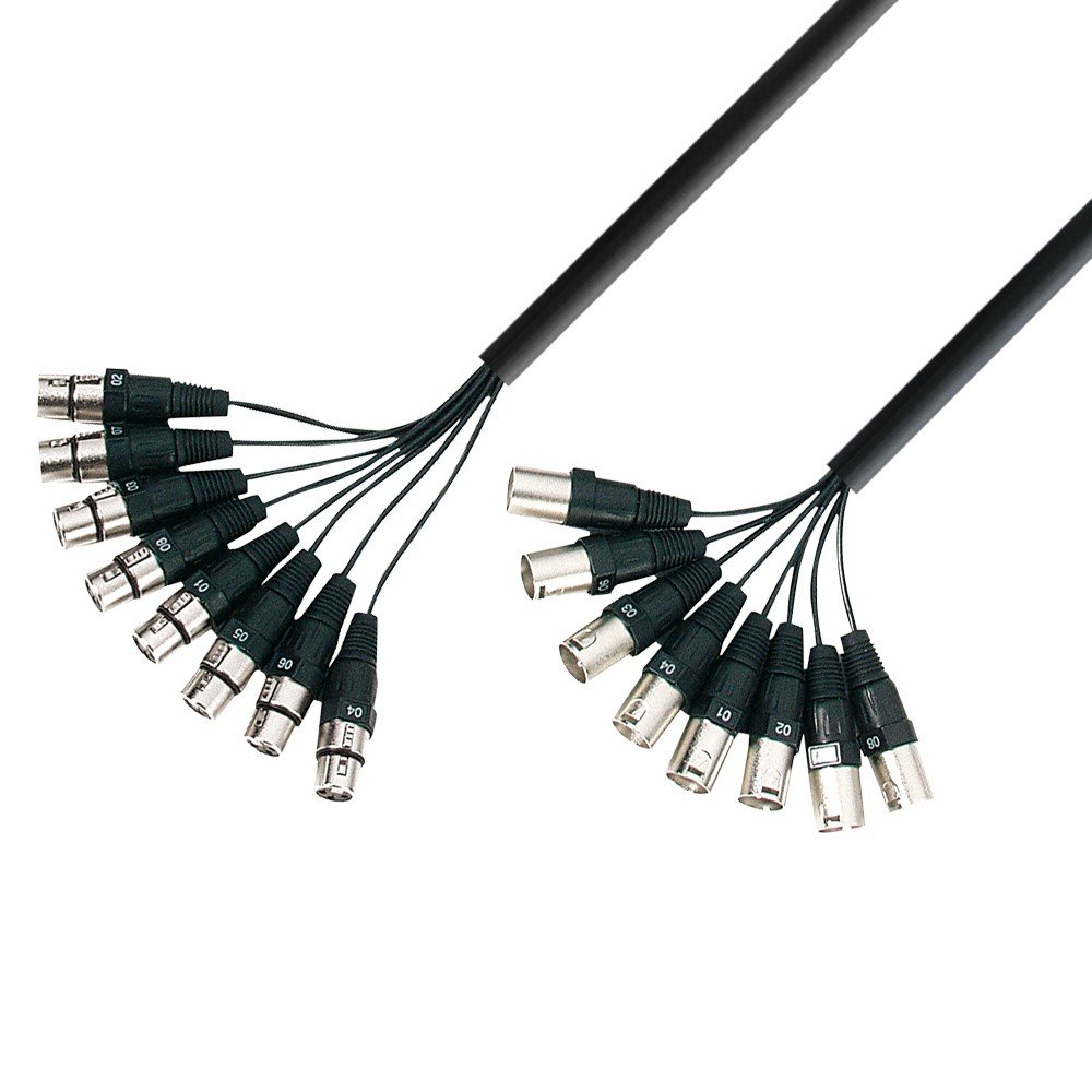 Adam Hall Cables 3 STAR LOOM 8 MF 0300 Studio Loom Cable | Adam Hall® 8 XLR Female x 8 XLR Male | 3 m / 10Ft