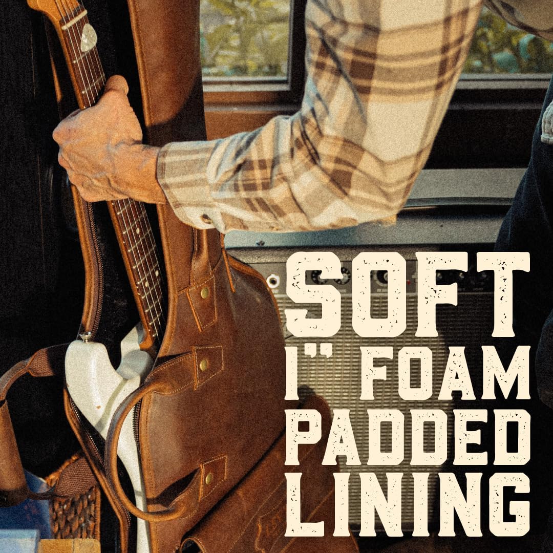 Levy's Solera Series Premium Genuine Crazy Horse Leather Gig Bag for Electric Guitars